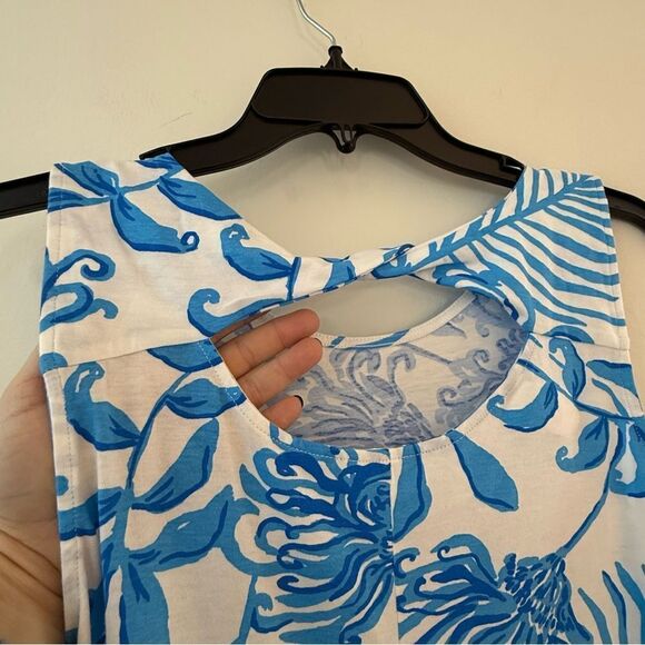 Lilly Pulitzer Eliza Sleeveless Blue and White Print Short Dress NWOT - Picture 10 of 11